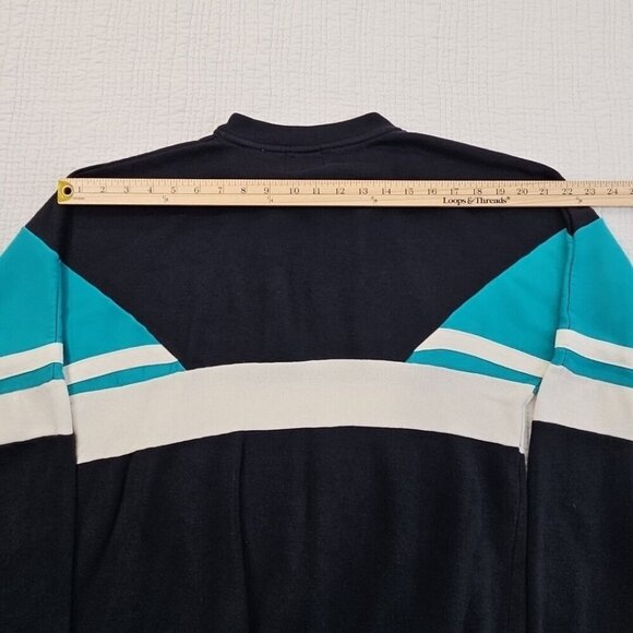 VTG Main Event Athletic Club Sweatshirt Men's Boxy Large Turquoise Black Raglan - Picture 8 of 12